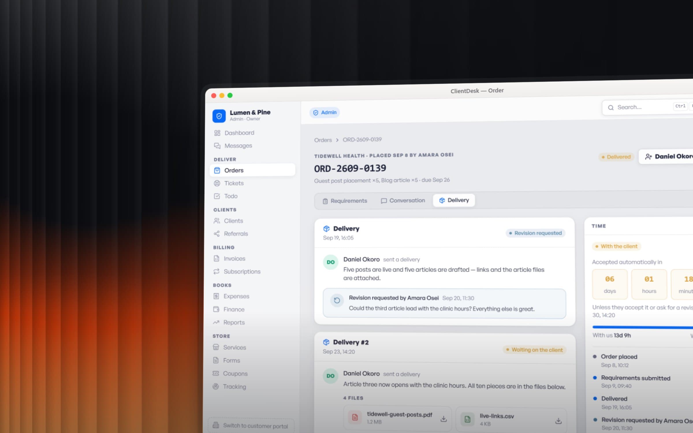 ClientDesk — Agency operations