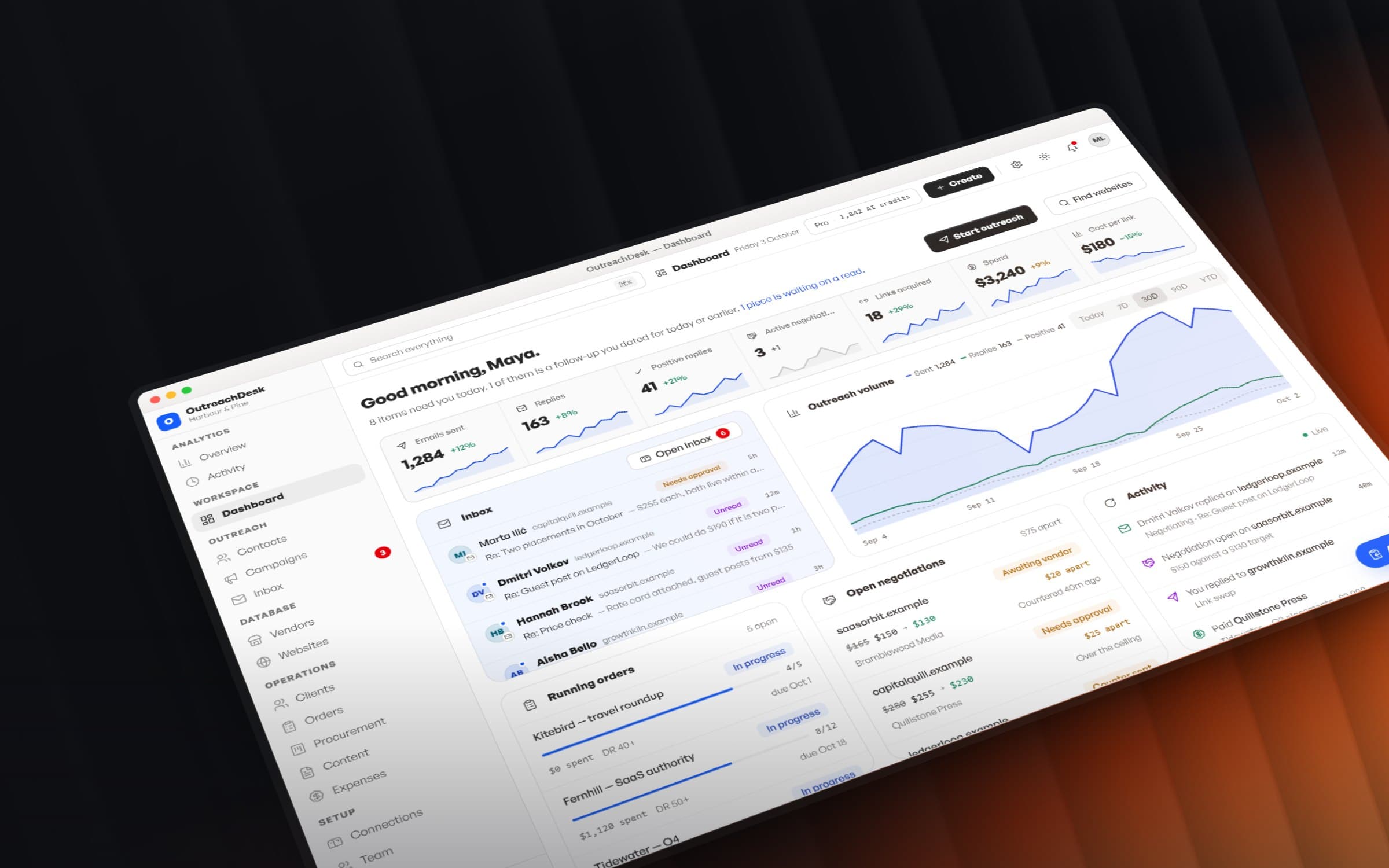 OutreachDesk — Link-building operations